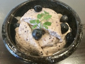 ブルーベリー杏仁豆腐